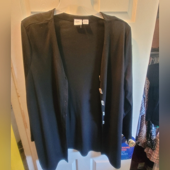 Vintage black shacket with heavy silver buttons - Picture 4 of 6